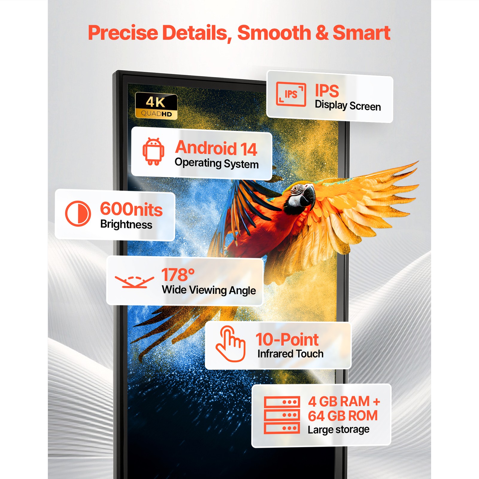 Uimoso 55 in Indoor Digital Signage Floor Display Kiosk with 4K Resolution