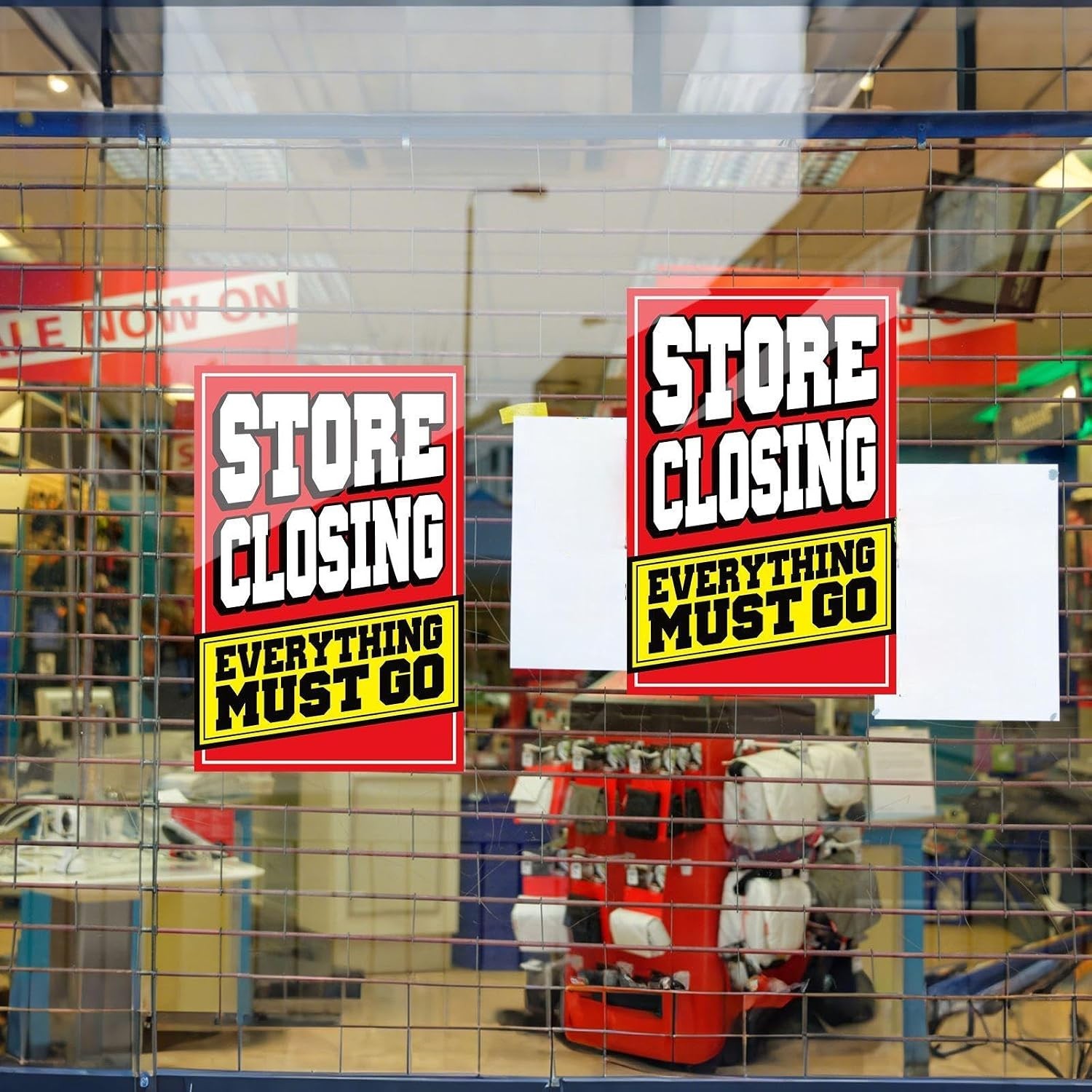 2 Pcs Store Closing Sign Poster Everything Must Go Advertising Banner Going Out