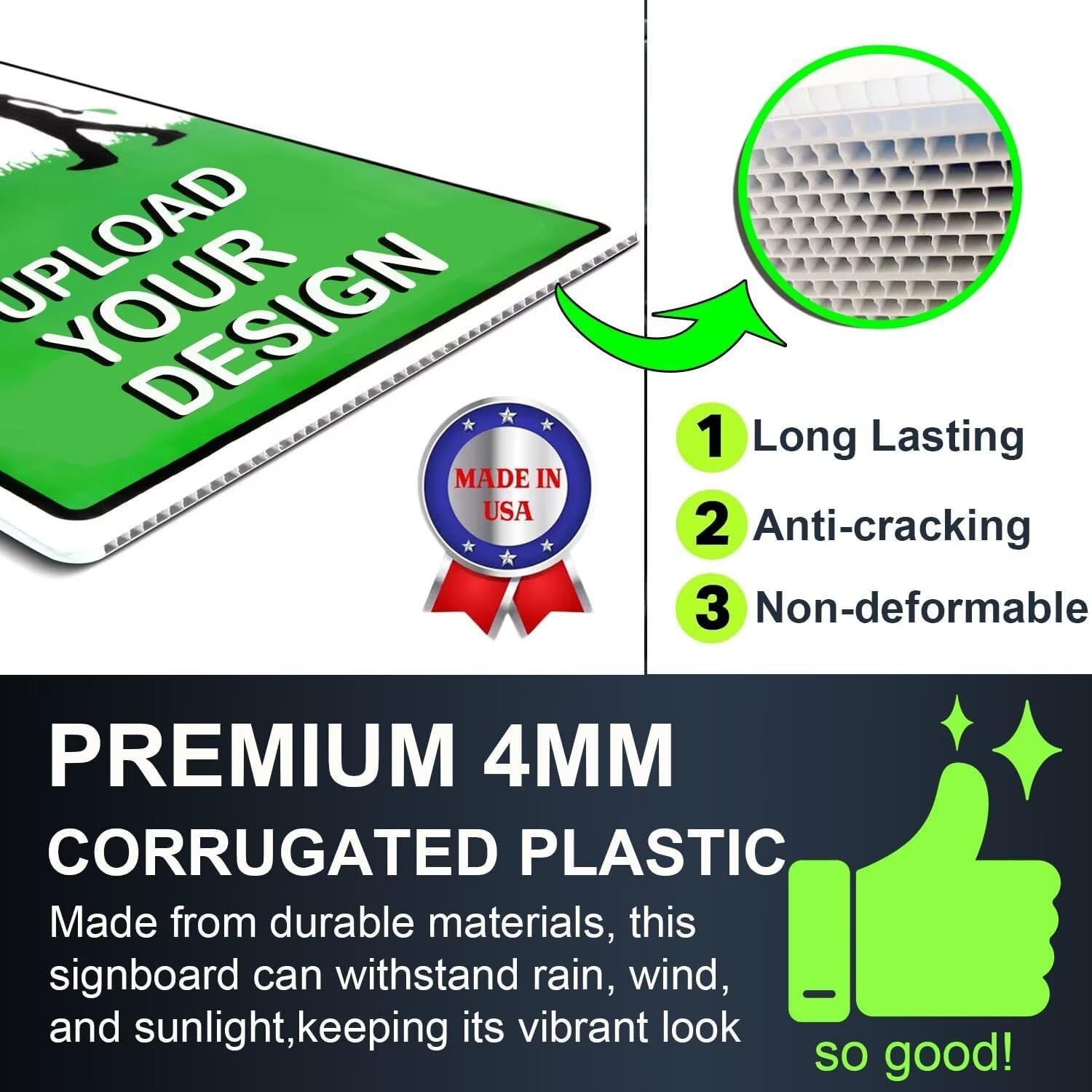 Custom yard signs 12×9 18×12 24×18 36×24 double-sided Rust-proof H-stake incl…