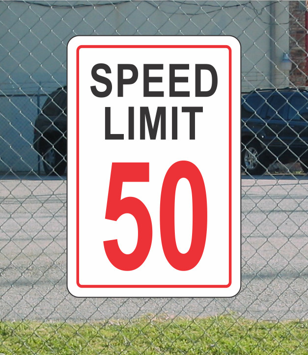 RED Speed Limit 50 Metal Sign for Street Road Highway Parking Lot 12″x18″ mph