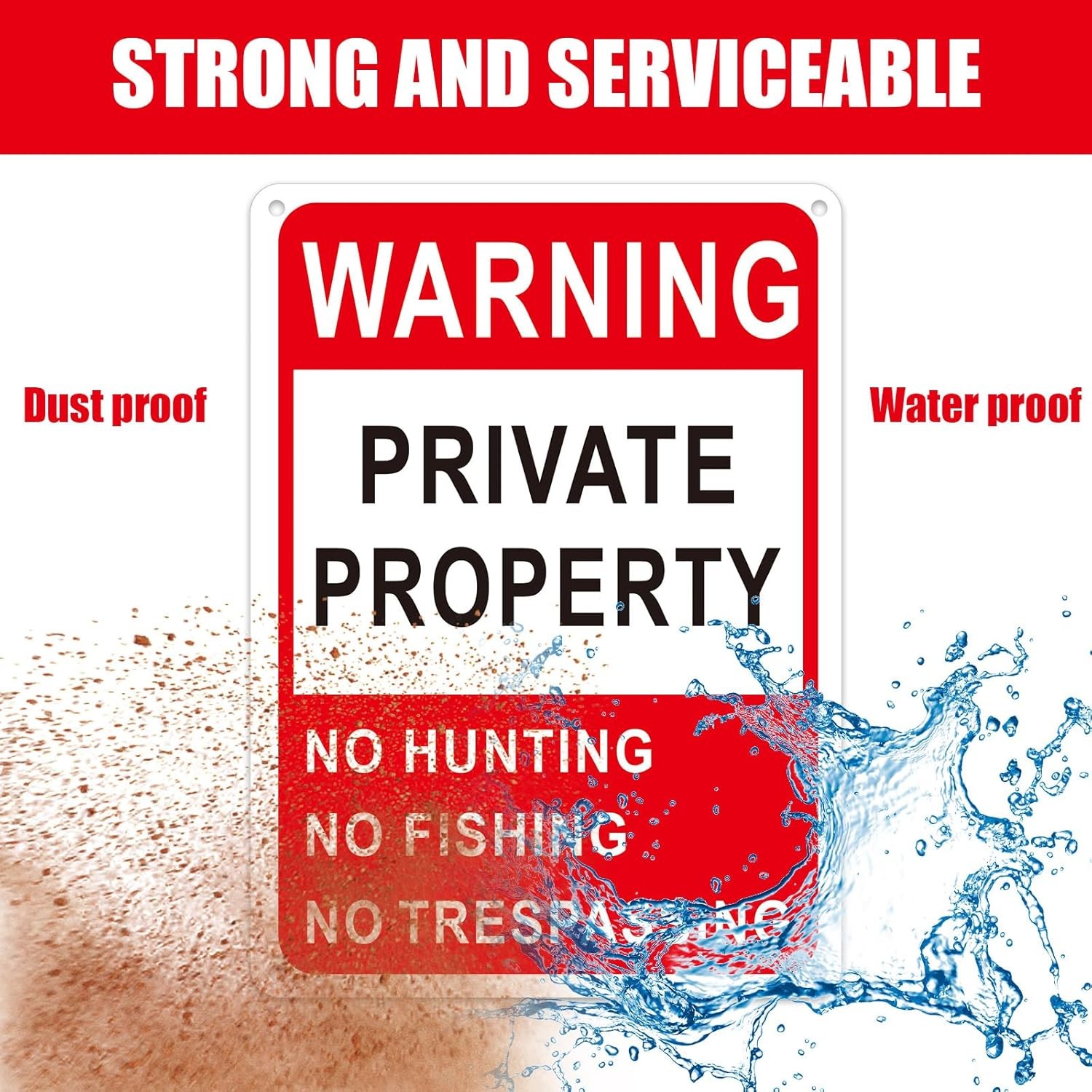 4 Pcs Posted No Trespassing Signs Private Property 10 x 7 Inch Weatherproof No