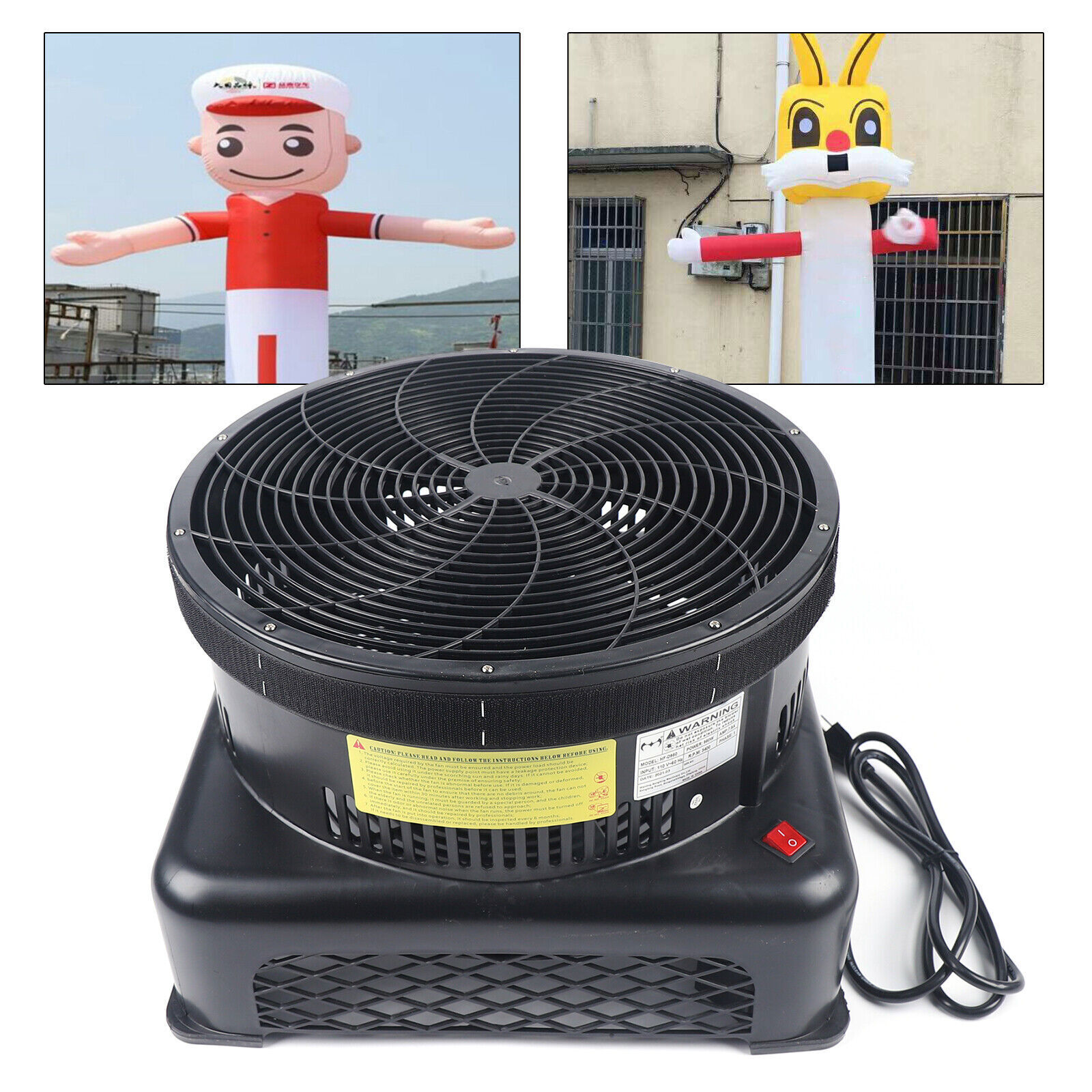 950W Air Blower Fan Fit Inflatable Wind Dancer Tube Man Fly Guy Sky Puppet Black