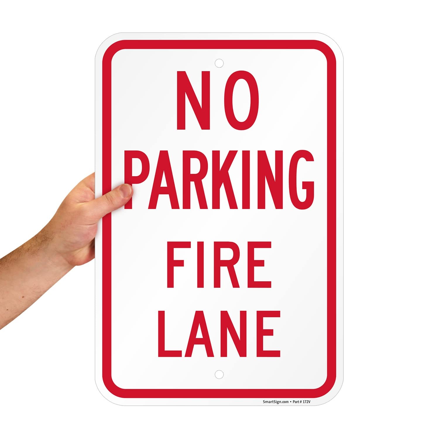 No Parking Fire Lane Sign Heavy Duty Aluminum Weather Resistant 12×18 Inch