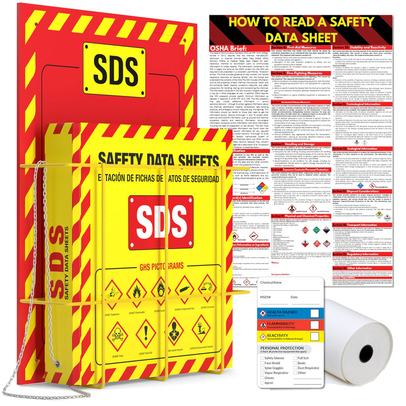 Vivlly Msds Wall Station 3 Sds Binder Wire Rack Osha/Ghs Safety Data Sheet
