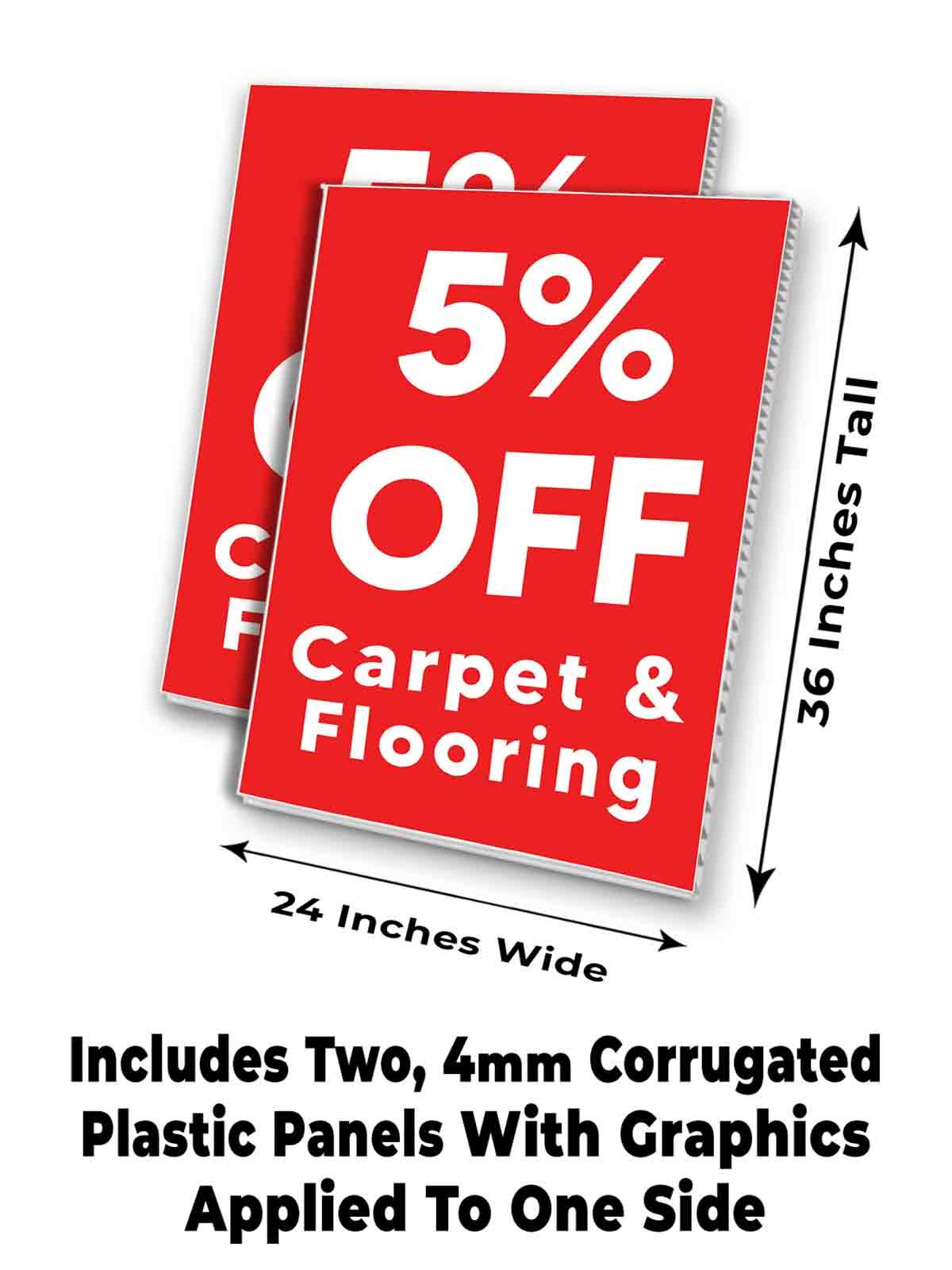 5% Off Carpet & Flooring Signicade 24×36 A Frame Sidewalk Sign Double Sided