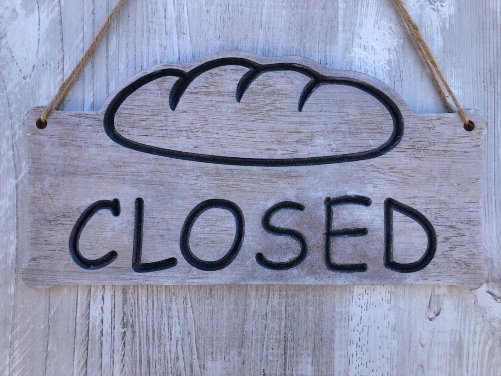 Open Closed double sided sign for bakeries, bread shops, grocery stores