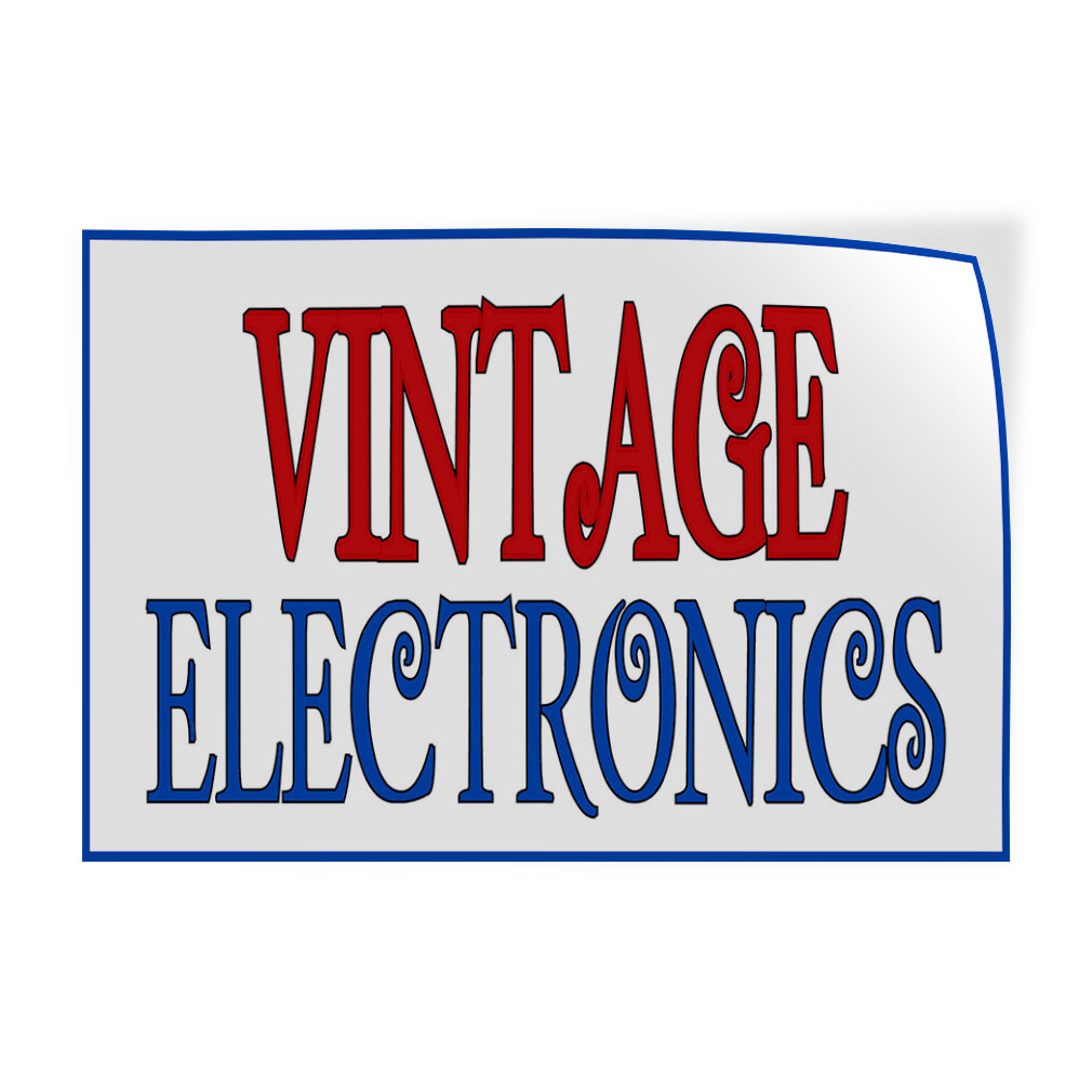 Decal Stickers Vintage Electronics Vinyl Store Sign Label Vintage