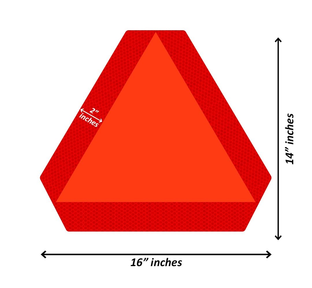 IGNIXIA (Pack of 02) Slow Moving Vehicle Sign, PVC Vinyl Decal Slow Moving Vehic