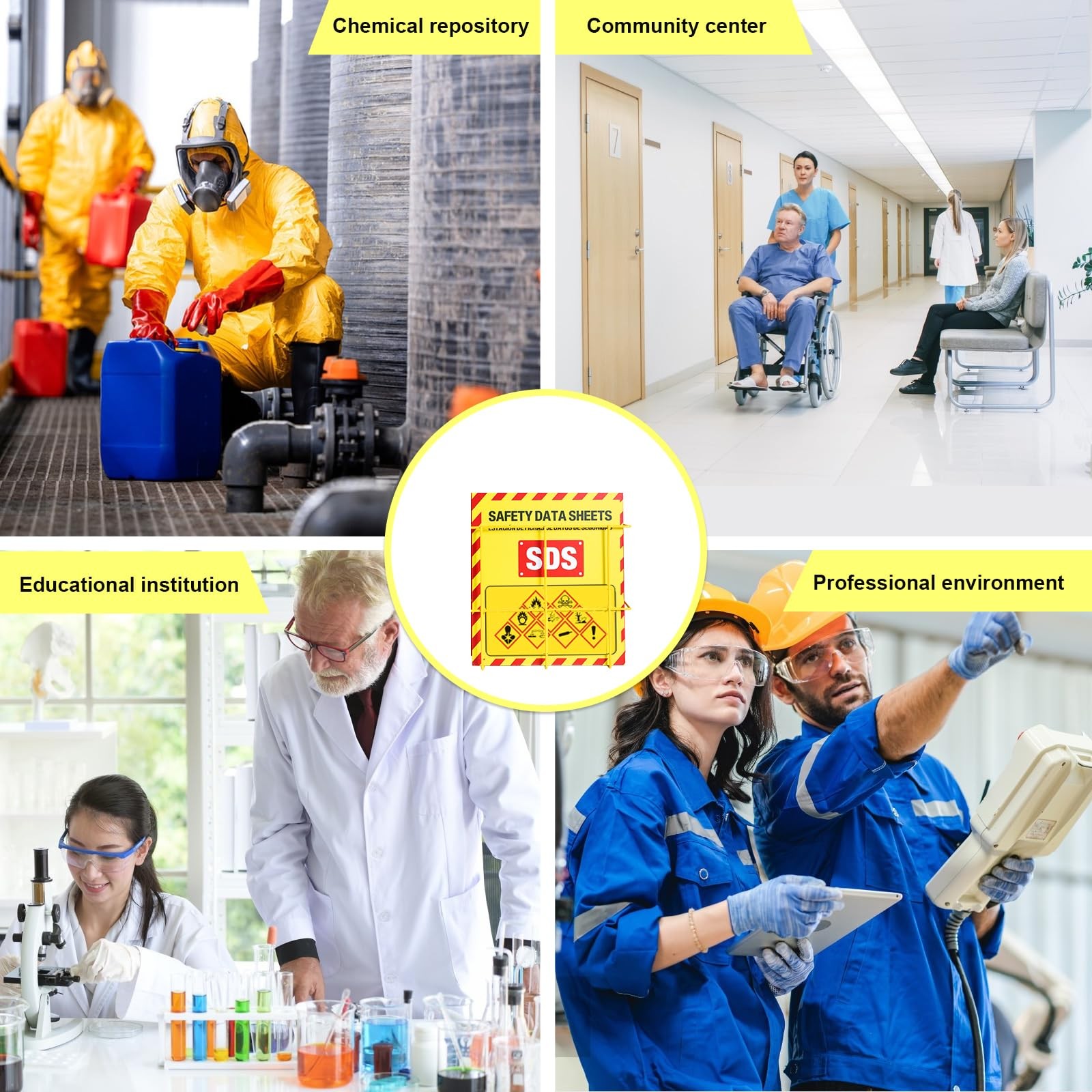 MSDS Yellow Heavy Duty 3 Inch Material Safety Data Sheet 3 Ring Binder with S…