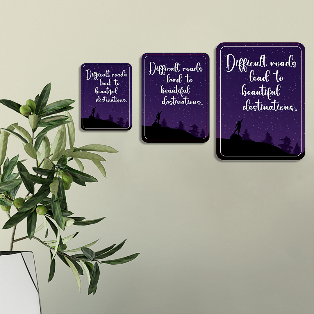 Portrait Round Plus Difficult Roads Lead To Beautiful Destinations Sign