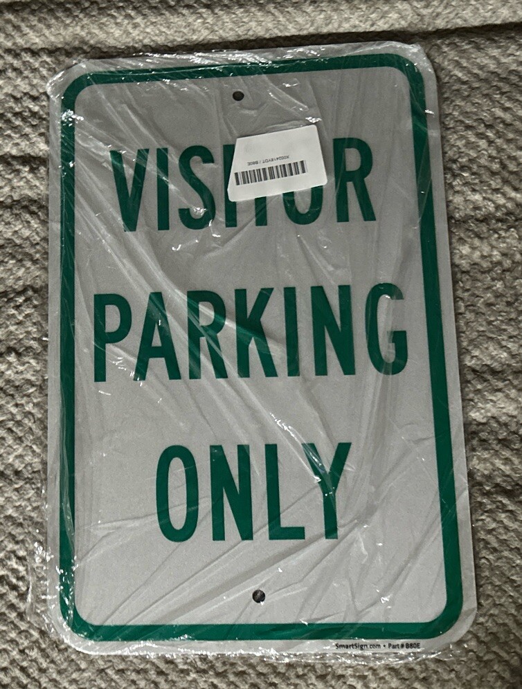 SmartSign ~*Visitor Parking Only*~ 18″x 12″ ~ Aluminum Reflective ~ B80E