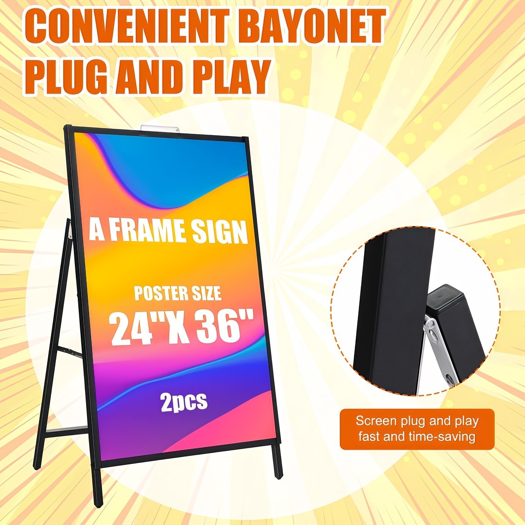 1/2pcs Heavy Duty Metal A-Frame Sidewalk Sign