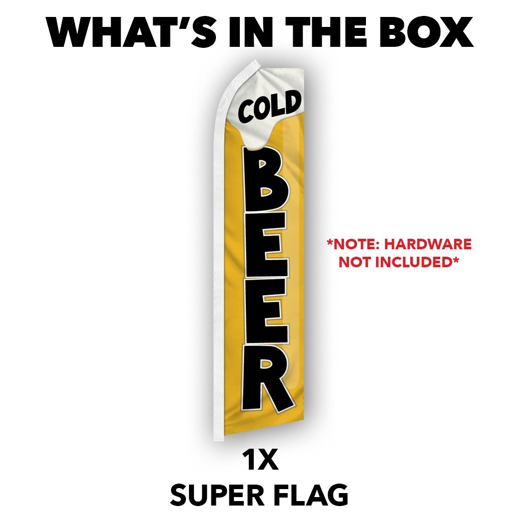 Cold Beer Advertising Swooper Feather Flutter Flag Concessions Drinks