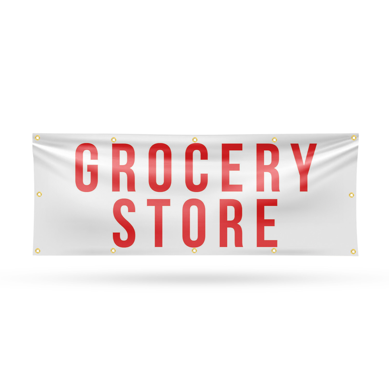 Grocery Store Vinyl Banner Sign with Metal Grommets Heavy-Duty Single-Sided