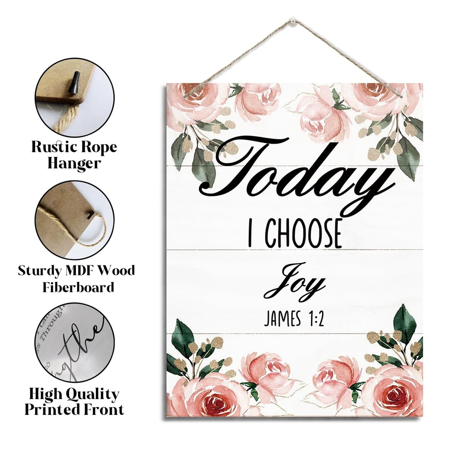 Christian Decor, Rustic Hanging Wood Plaque Sign, Farmhouse Wood Sign, Inspir…