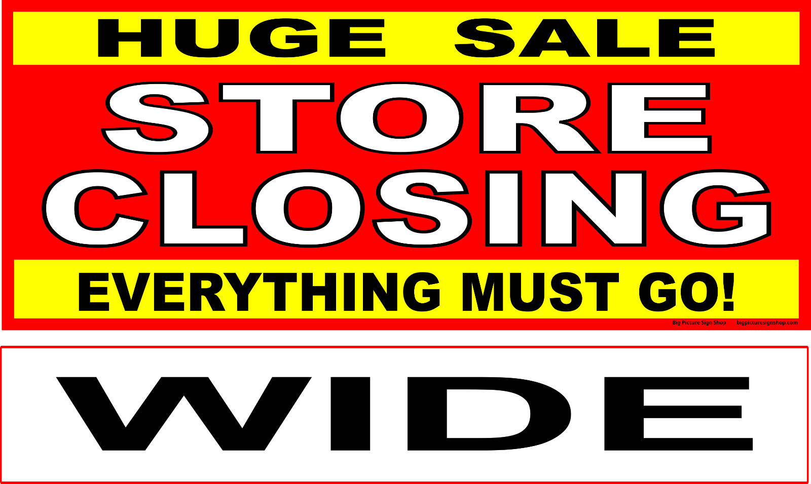 STORE CLOSING -HUGE SALE-HUGE VINYL BANNERS-3 SHAPES-42 Sizes-USA MADE-FAST SHIP