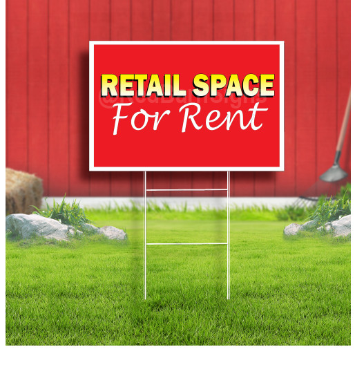 Retail Space for Rent Coroplast Sign Plastic Indoor Outdoor Yard Sign