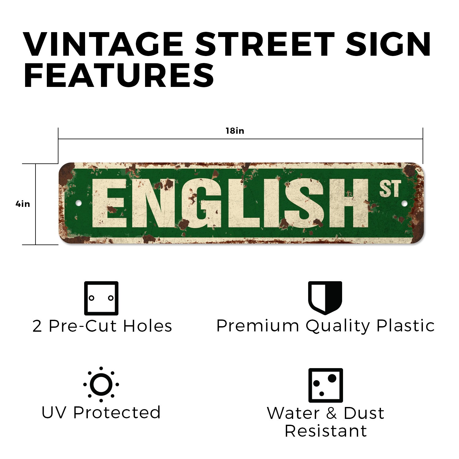 ENGLISH Vintage Style Street Sign teacher professor college school retirement