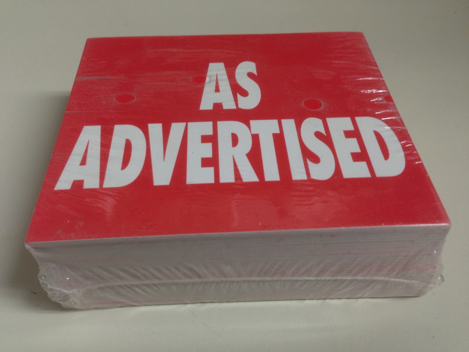 AS ADVERTISED Cardboard sign cards 100 count red and white 4-1/4″ x 3-5/8″