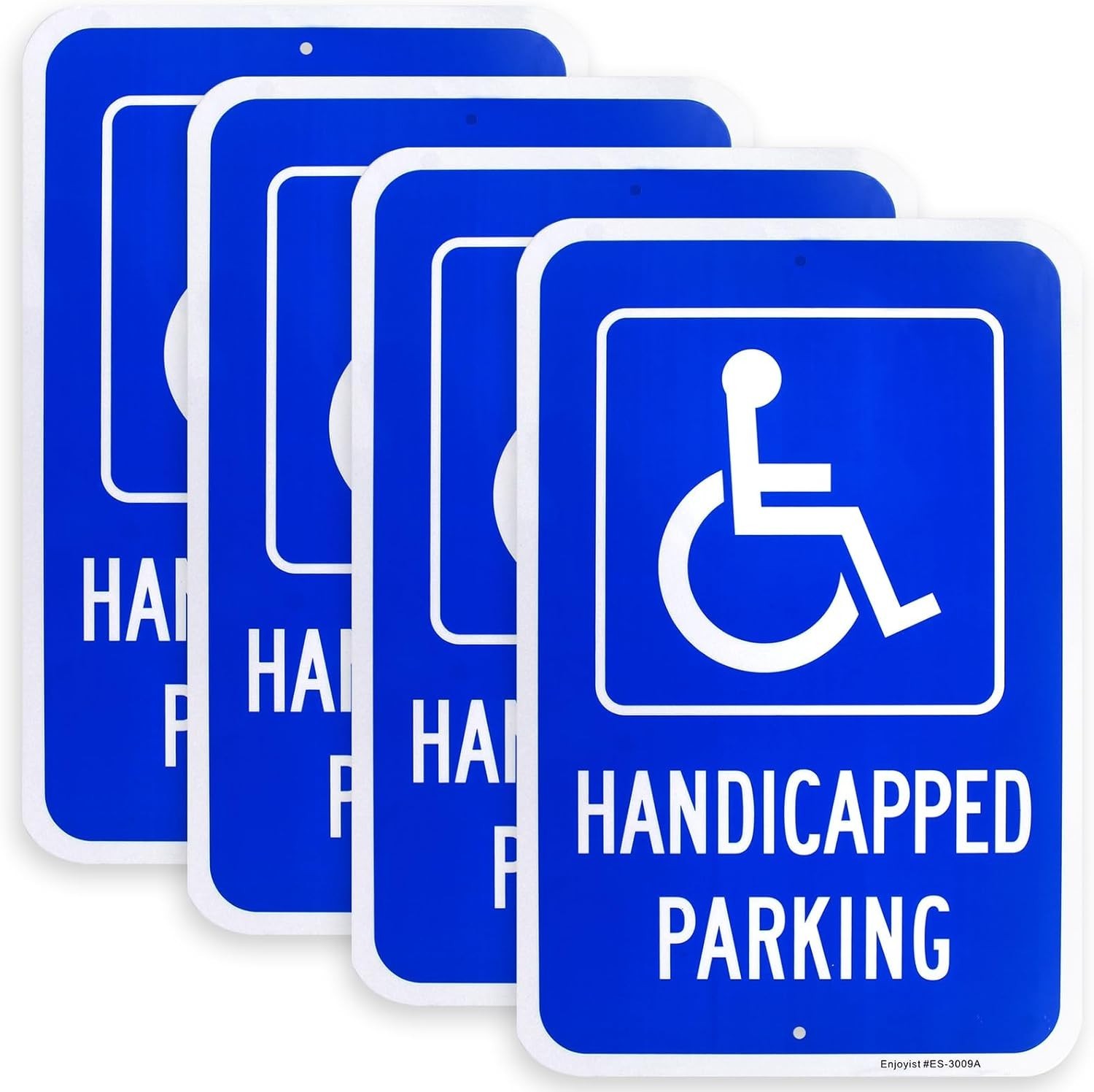 4 Pack Handicap Parking Signs 18×12 Aluminum Reflective Weatherproof UV Safe