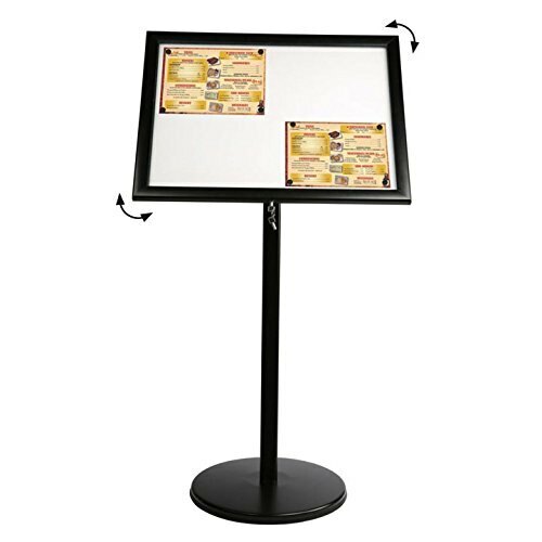 Floor Standing Universal Showboard with Magnet 4x(8.5×11)” Lockable Menu Holder