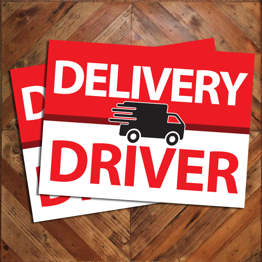 Large 12×18 Pair of Generic DELIVERY DRIVER Vehicle Magnetic Signs Food Packages