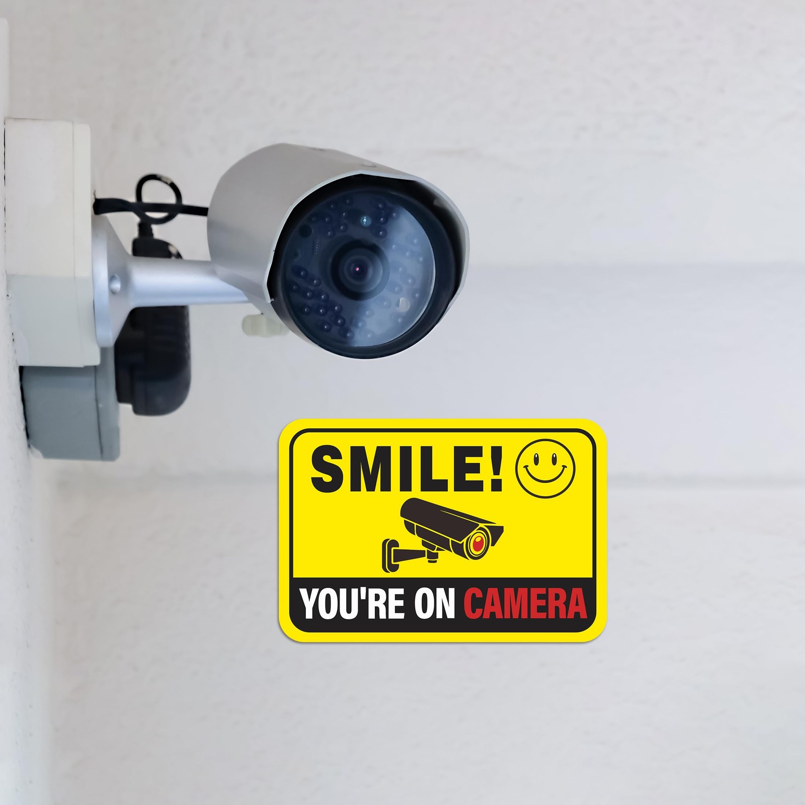 6pcs Security Camera Sign Waterproof Yellow You Are Being Recorded 5.9×3.9 Home