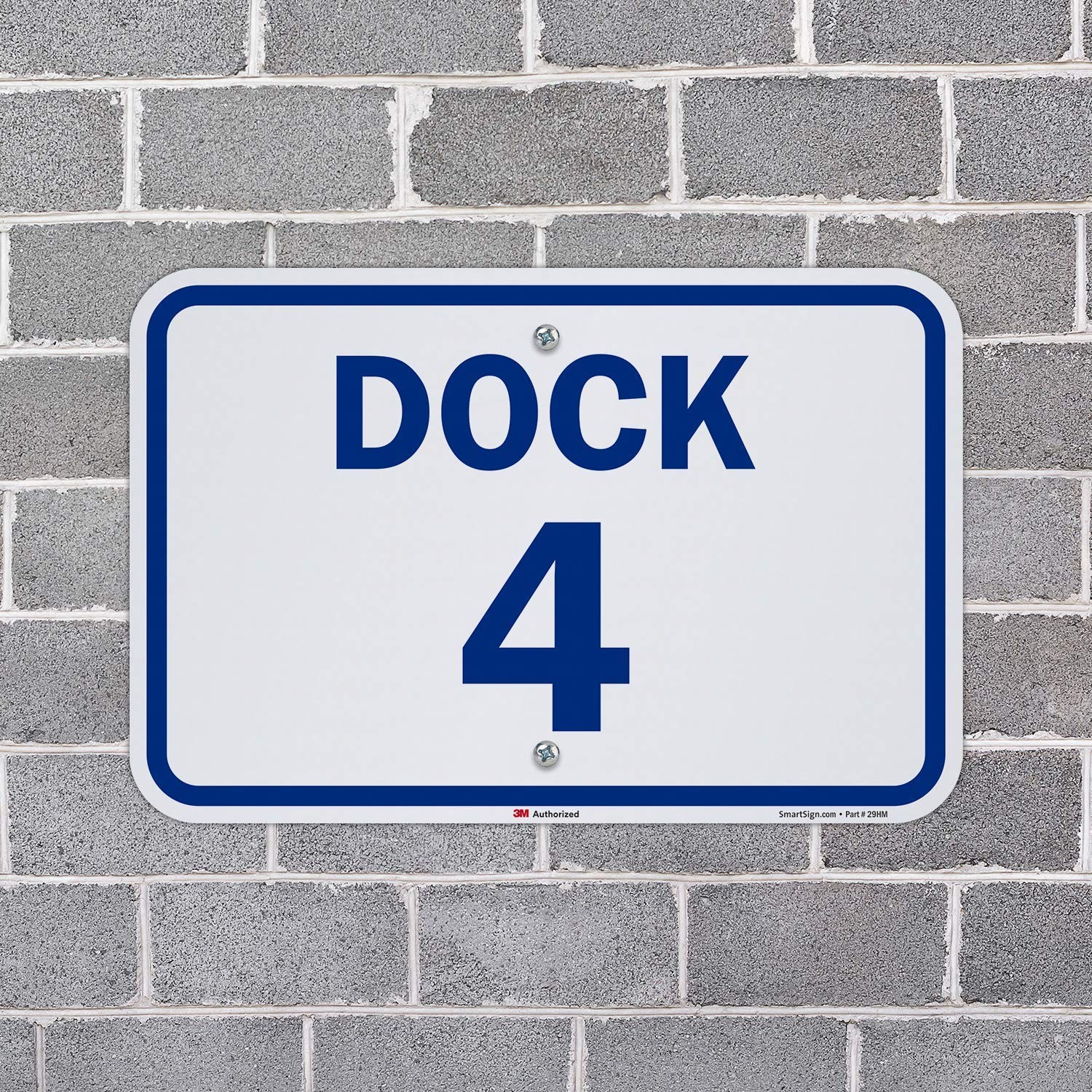 SmartSign 12 x 18 inch “Dock 4” Metal Sign, 63 mil Aluminum, 3M Laminated Eng…