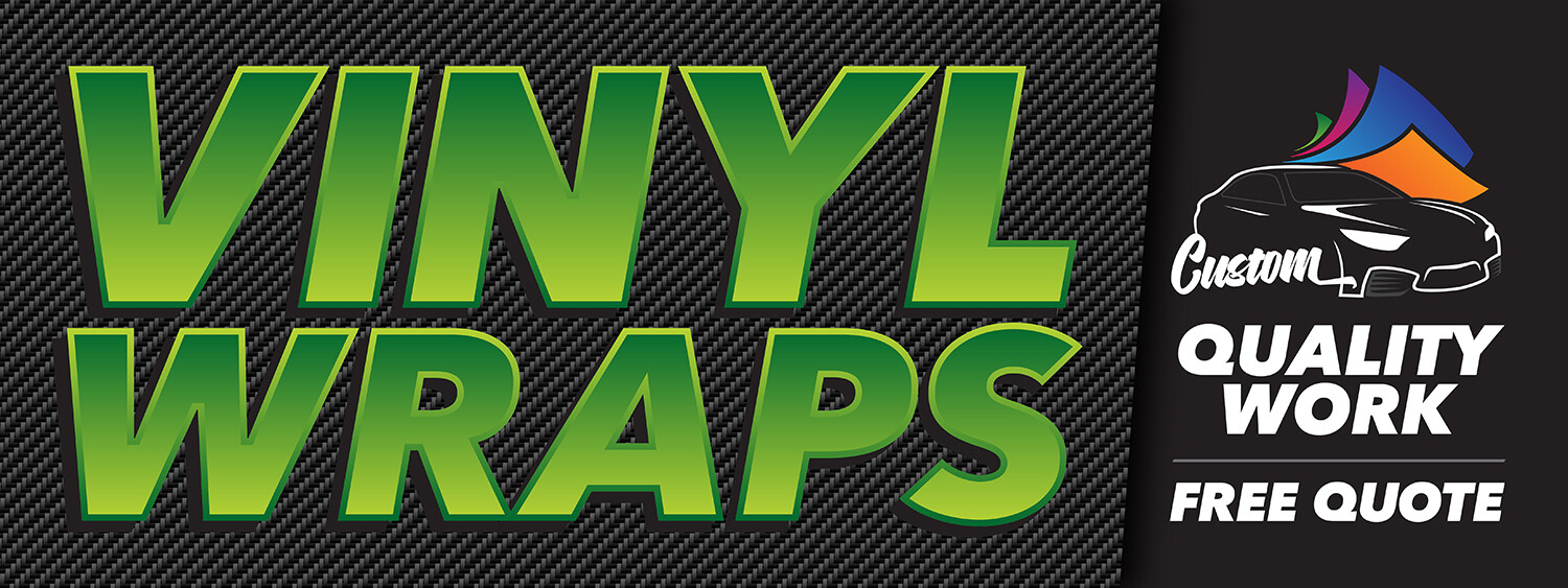 VINYL WRAPS Banner – Custom Auto Vinyl Wrap Shop Sign – Car Truck Wrap Road Flag