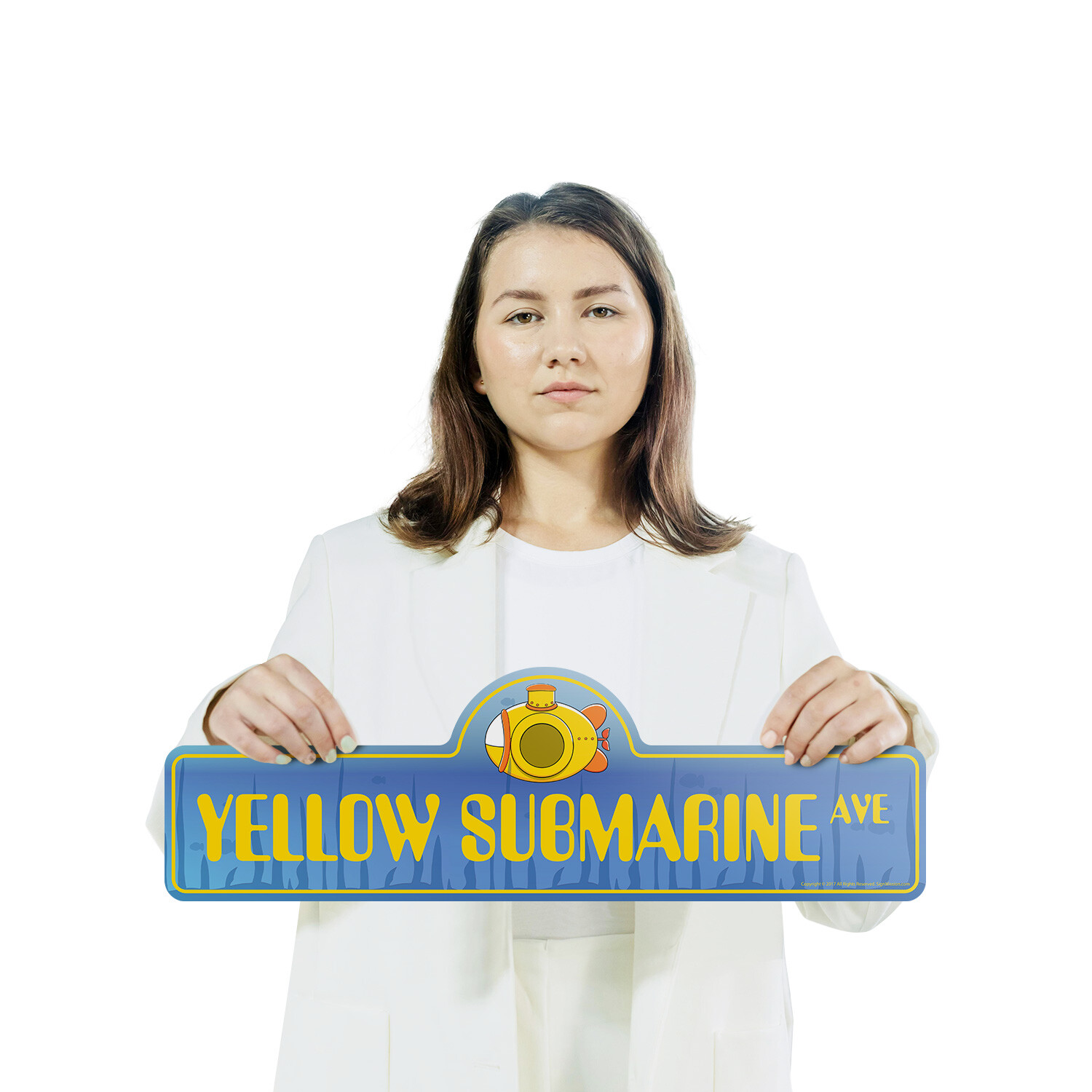 Yellow Submarine Plastic Street Sign Crossing Xing Gift Novelty Funny