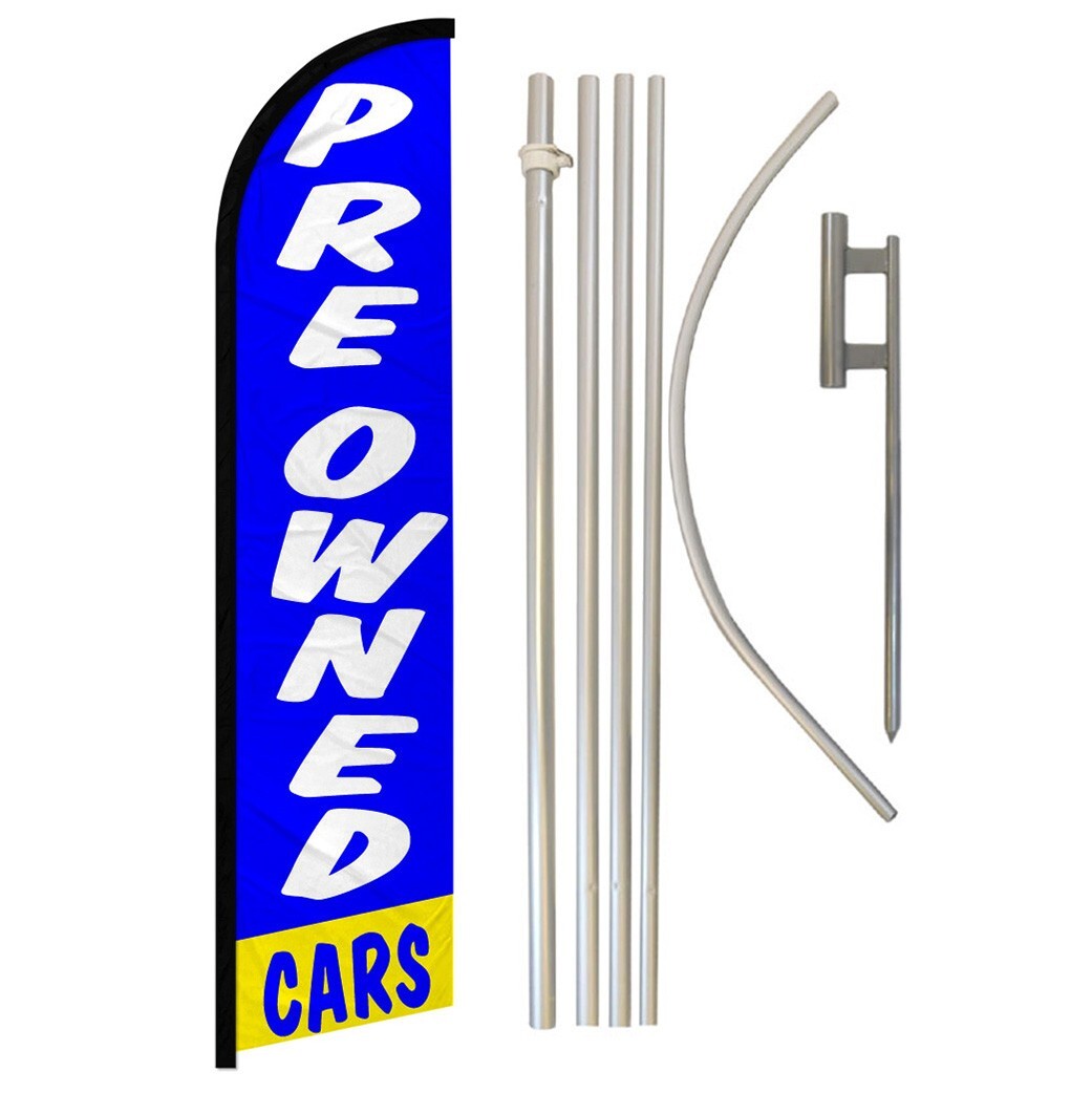 Preowned Cars Full Curve Windless Swooper Flag Pole Kit Dealership BL