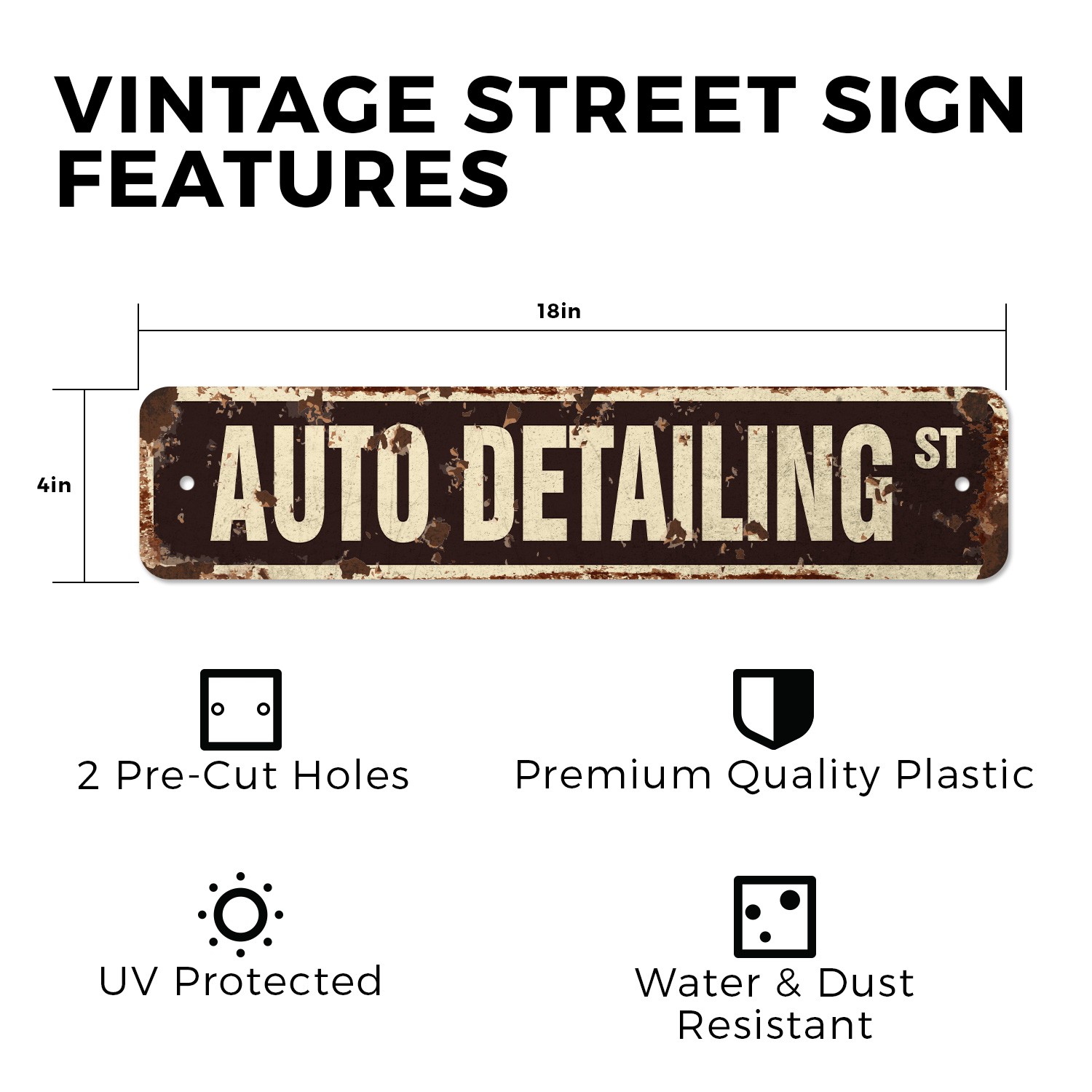 AUTO DETAILING Vintage Style Street Sign car dealership workshop detailing