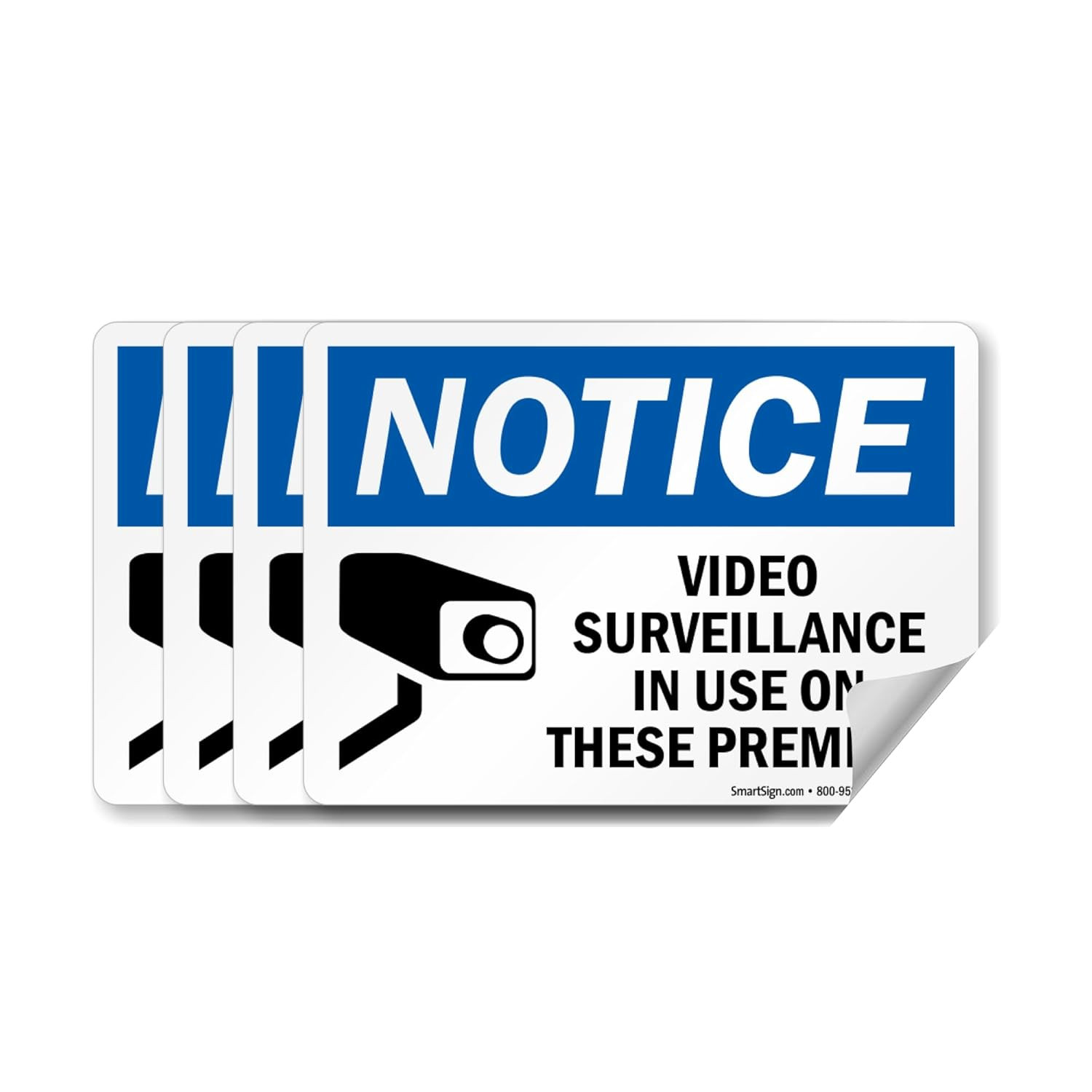 Smartsign (Pack of 4) 5 X7 Inch “Notice – Video Surveillance in Use on These Pre