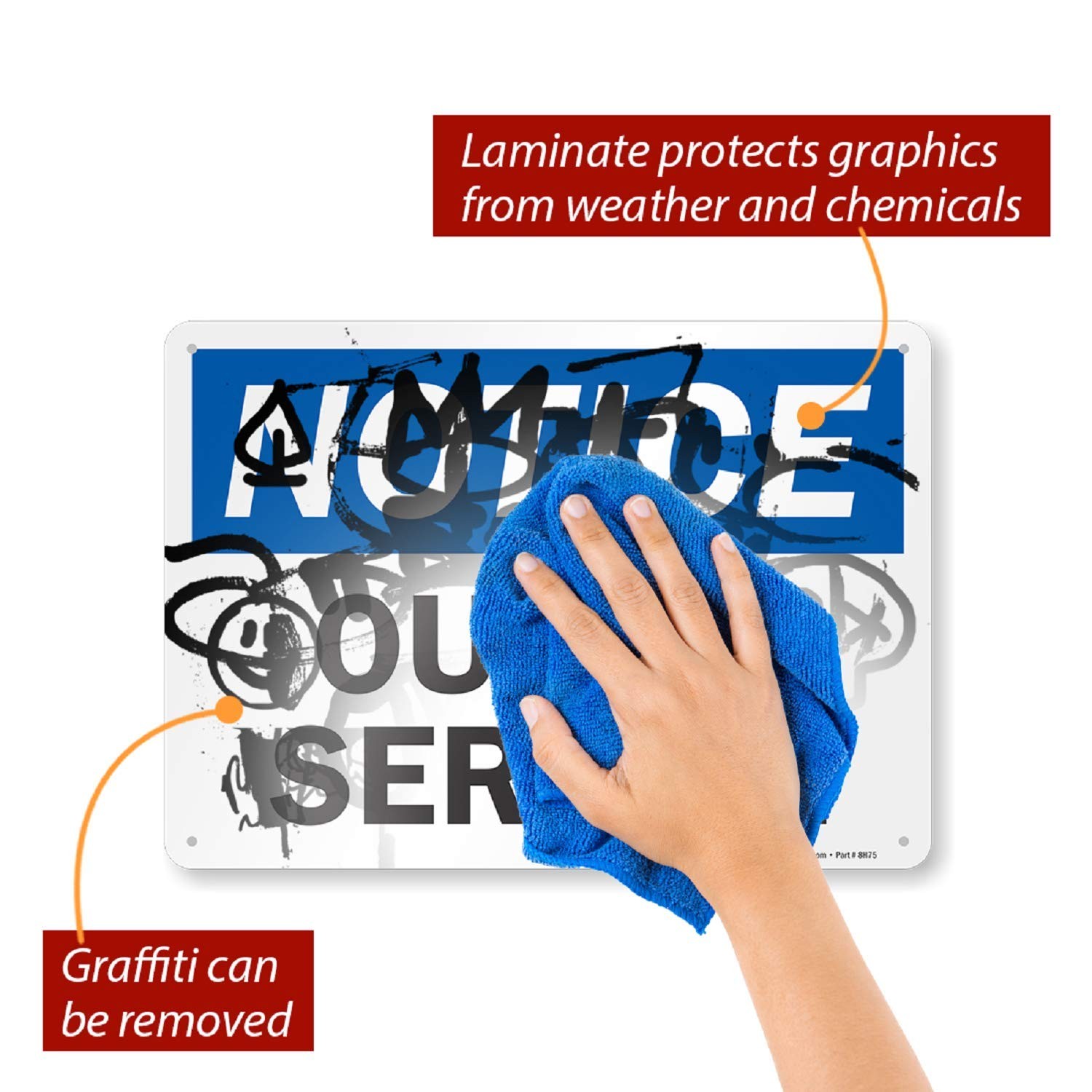 Notice Out Of Service Aluminum Sign Weatherproof Safety Display 10×14 Inch