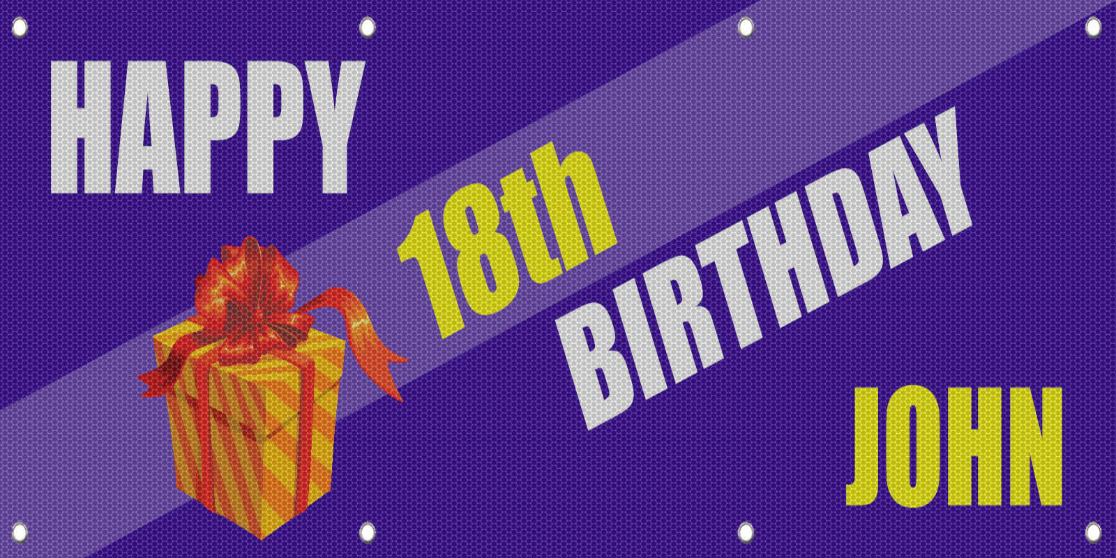 Happy 18Th Birthday Custom Name 13 Oz Vinyl Banner Sign With Grommets