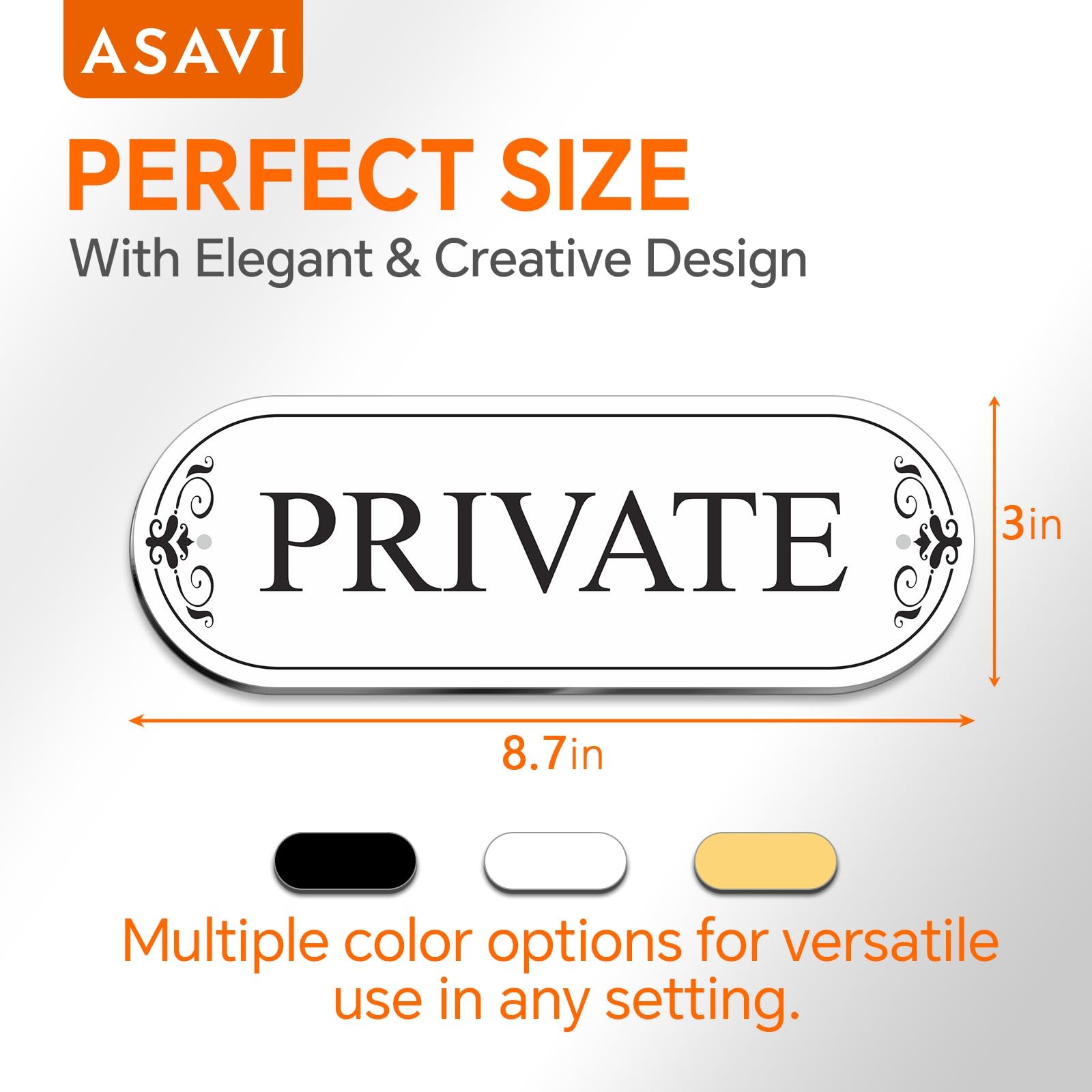 Private Sign Acrylic Door Plaque 8.7×3 Inch Strong Adhesive Waterproof Home