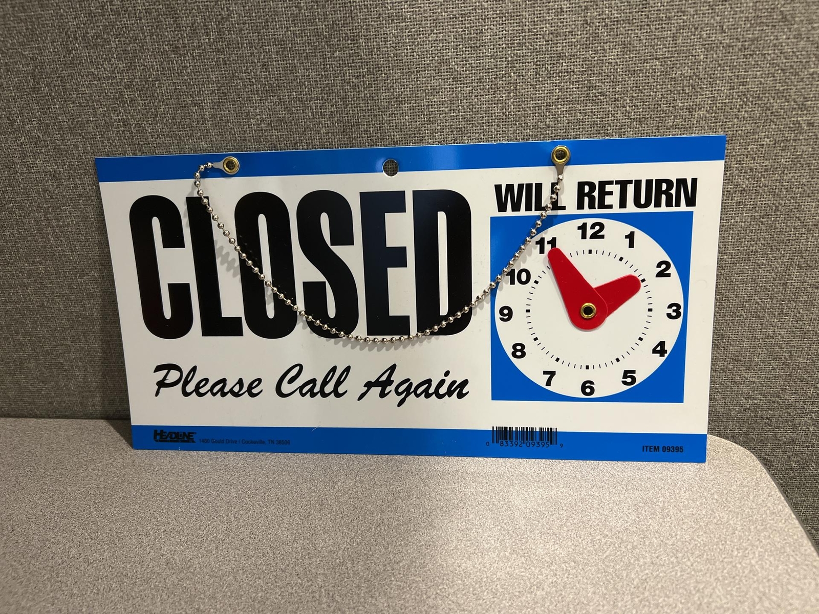 Double Sided “OPEN/CLOSED Please Call Again” w/ Chain sign 11.5 x 6