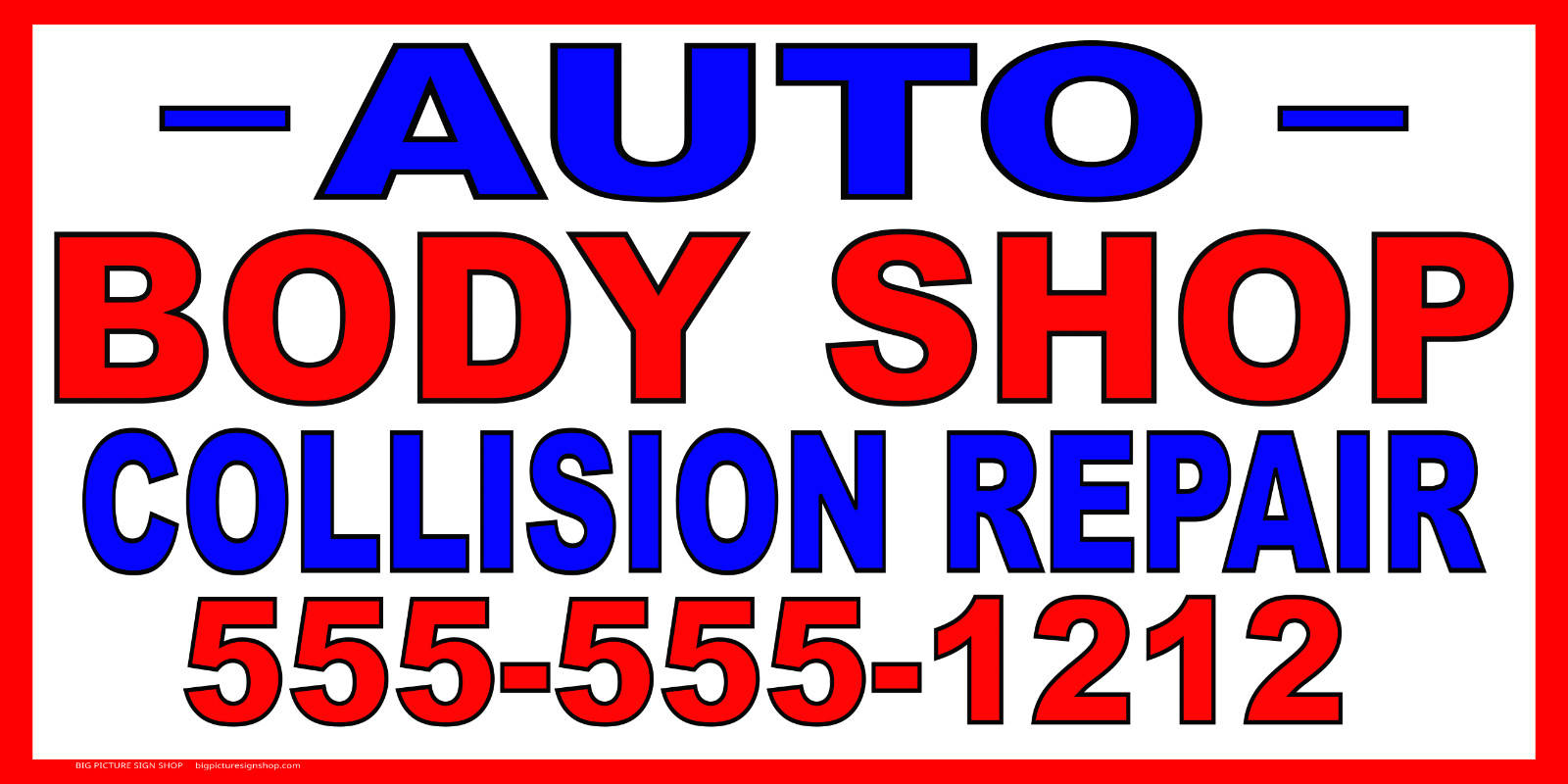 AUTO BODY SHOP COLLISION REPAIR -HUGE Banners-3 Choices Red Wht Yel-41 Sizes-USA