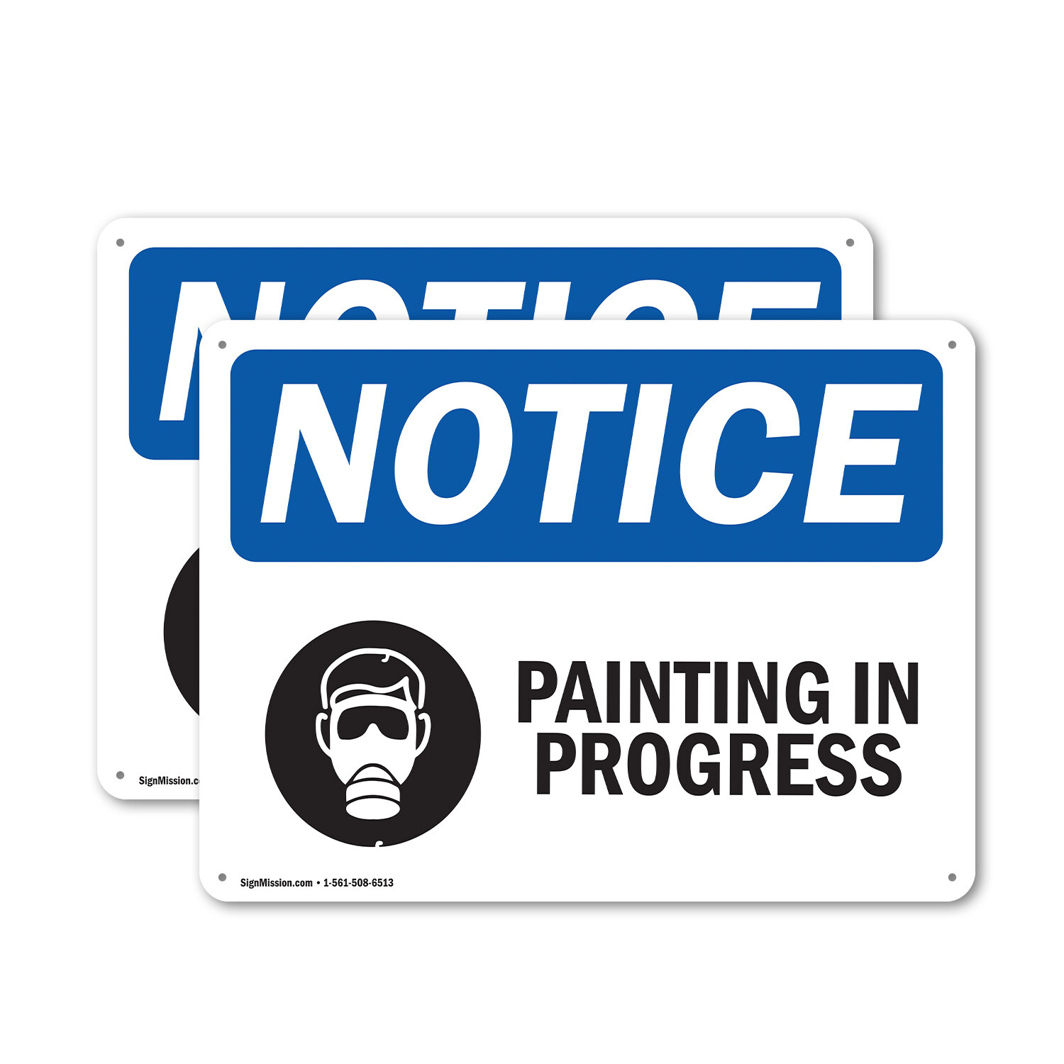 (2 Pack) Painting In Progress OSHA Notice Sign Decal Metal Plastic