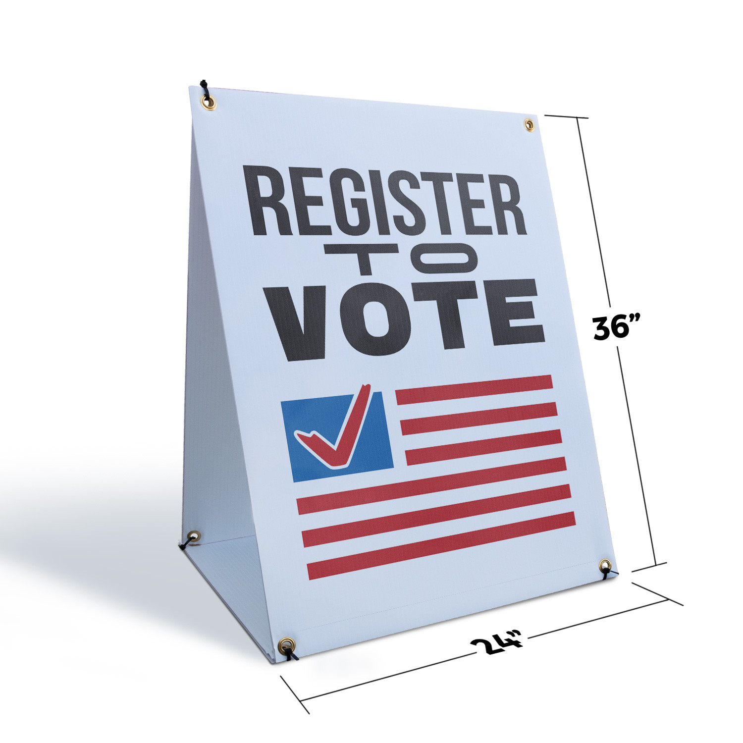 Register To Vote A-Frame Sidewalk Sign Civic Engagement Community Sign Now