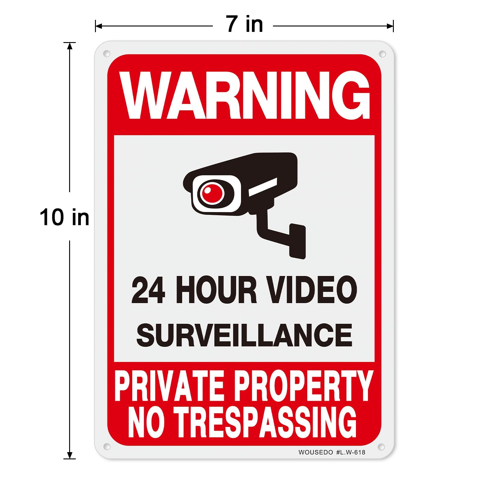 4-Pack Private Property No Trespassing Sign,Video Surveillance Signs Outdoor