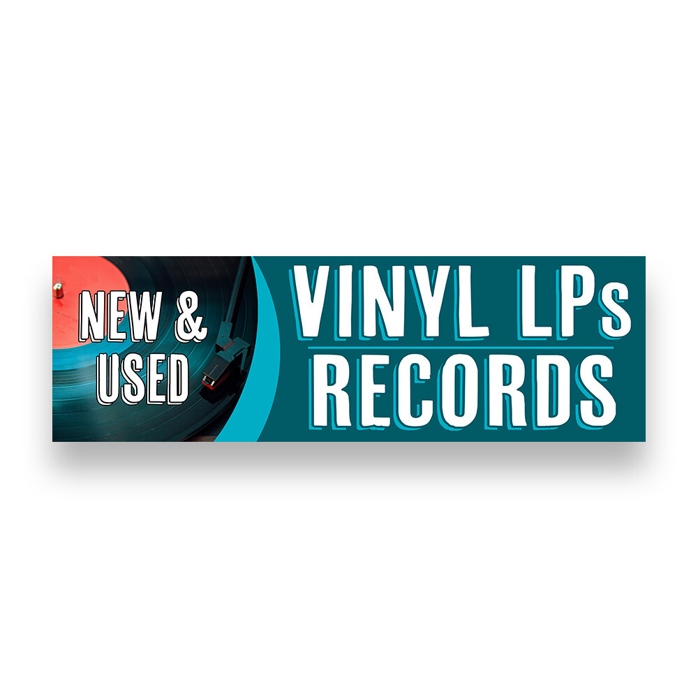 Vinyl LPs Records Vinyl Banner with Optional Sizes (Made in the USA)