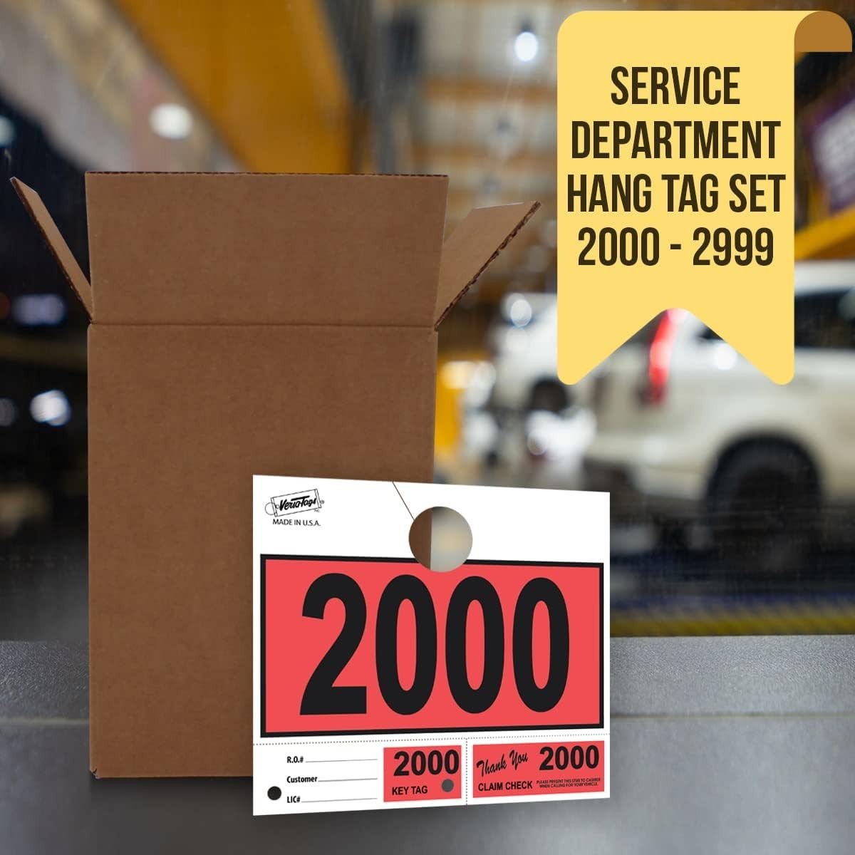1000 Car Dealer Service Hang Tags Mechanic Repair Shop 3 Piece System – Orange