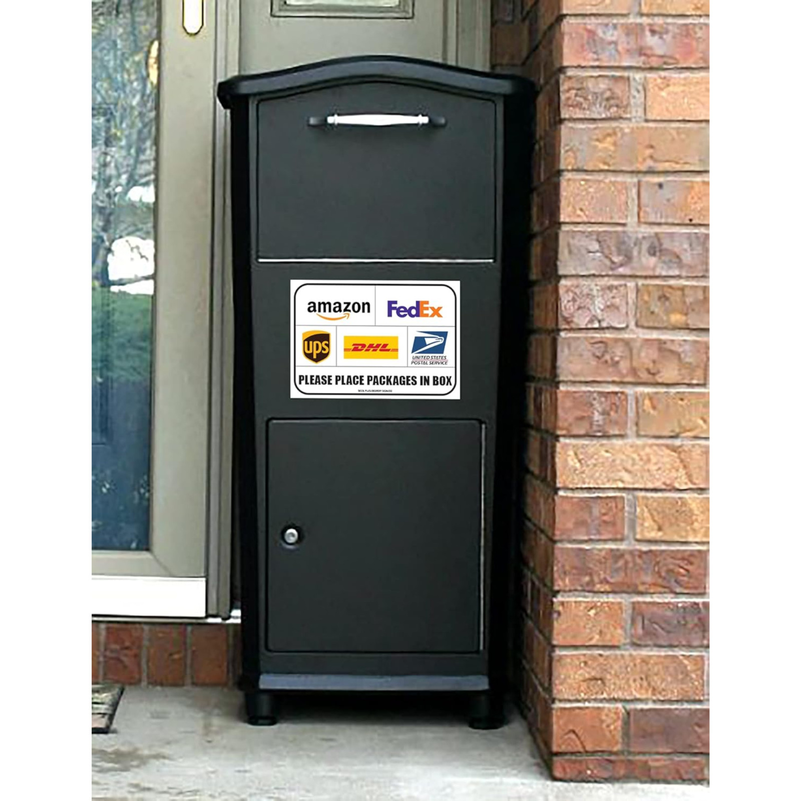 DROP PACKAGES HERE Sticker, USPS Fedex Amazon UPS, delivery sign 10×7 (2 Pack)