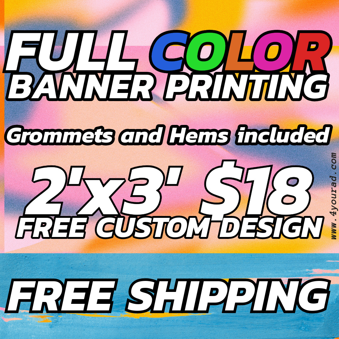• Custom Vinyl Banners | 13oz Full Color | Free Design & Same Day Shipping!