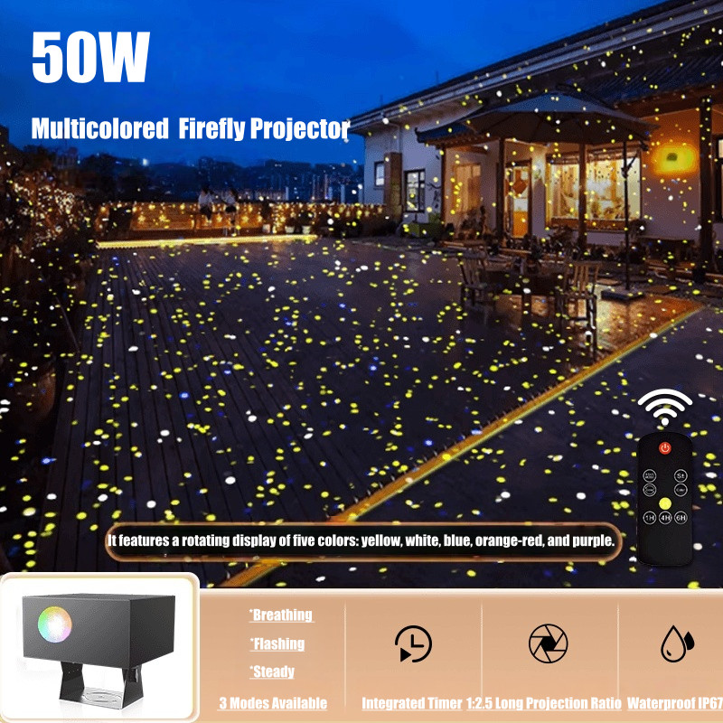 50W Outdoor Dynamic Firefly Laser Starry Sky Projection Light Garden Landscape