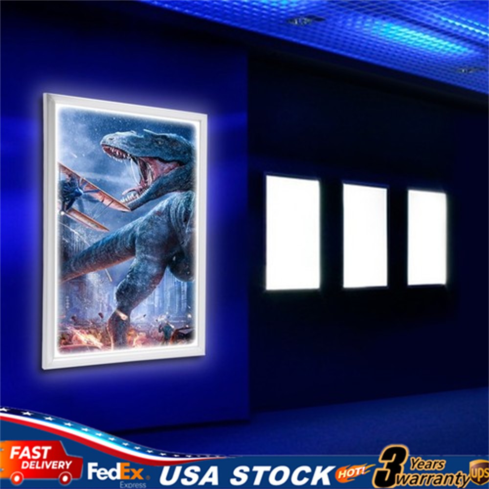 New LED Backlit Movie Poster Art Picture Frame Light Box Advertising Display
