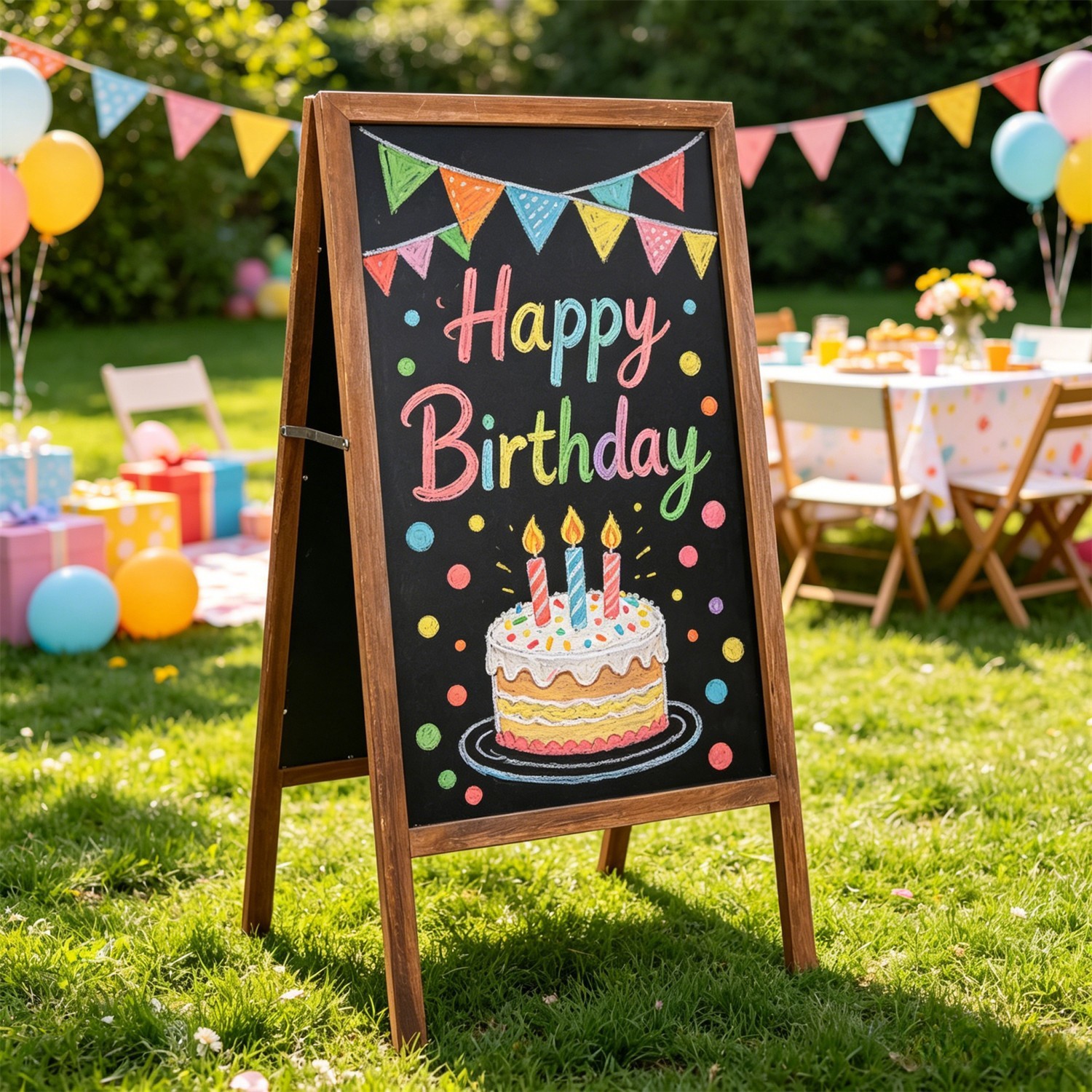Free Standing Magnetic Chalkboard Solid Sidewalk Sign Display Board Outdoor Deco