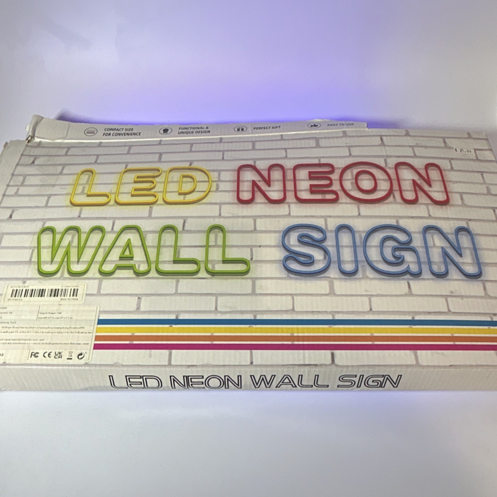 LED OPEN Wall Mounted Neon Sign Multi-Color USB Powered Retail Display