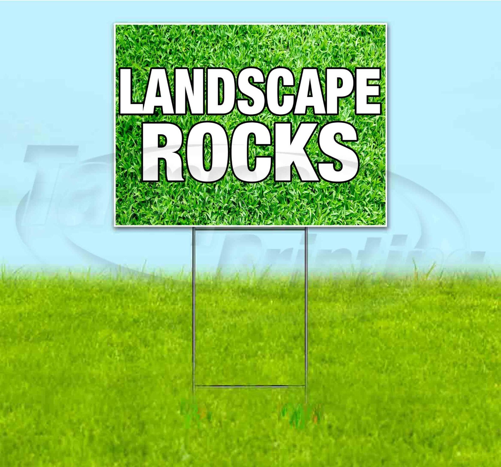 LANDSCAPE ROCKS 18×24 Yard Sign WITH STAKE Corrugated Bandit USA BUSINESS GARDEN